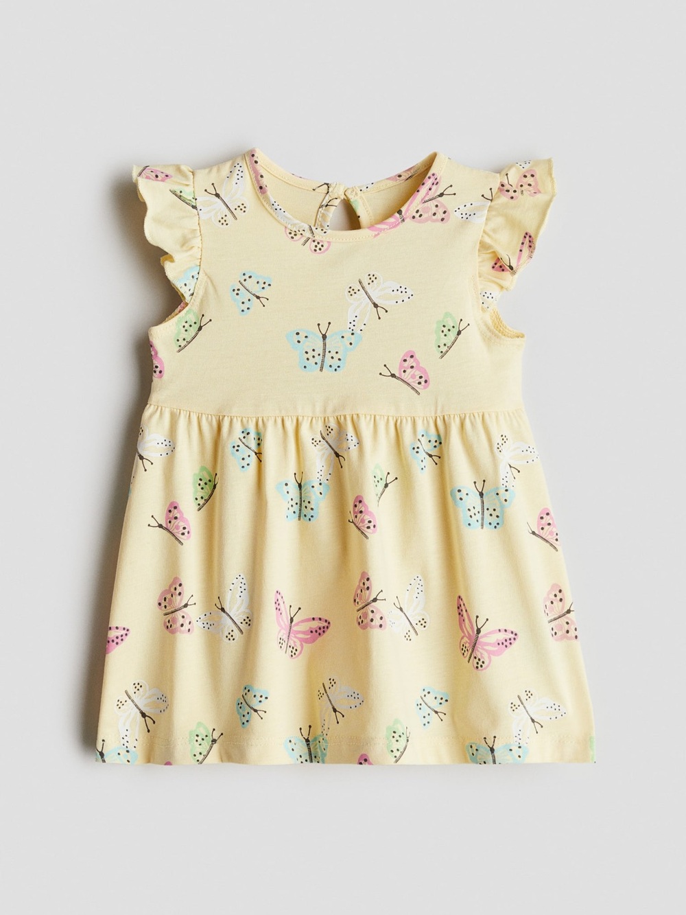 H&M BUTTERFLY PRINT COTTON DRESS - YELLOW VARIOUS SIZES (NEW WITH TAGS) A31